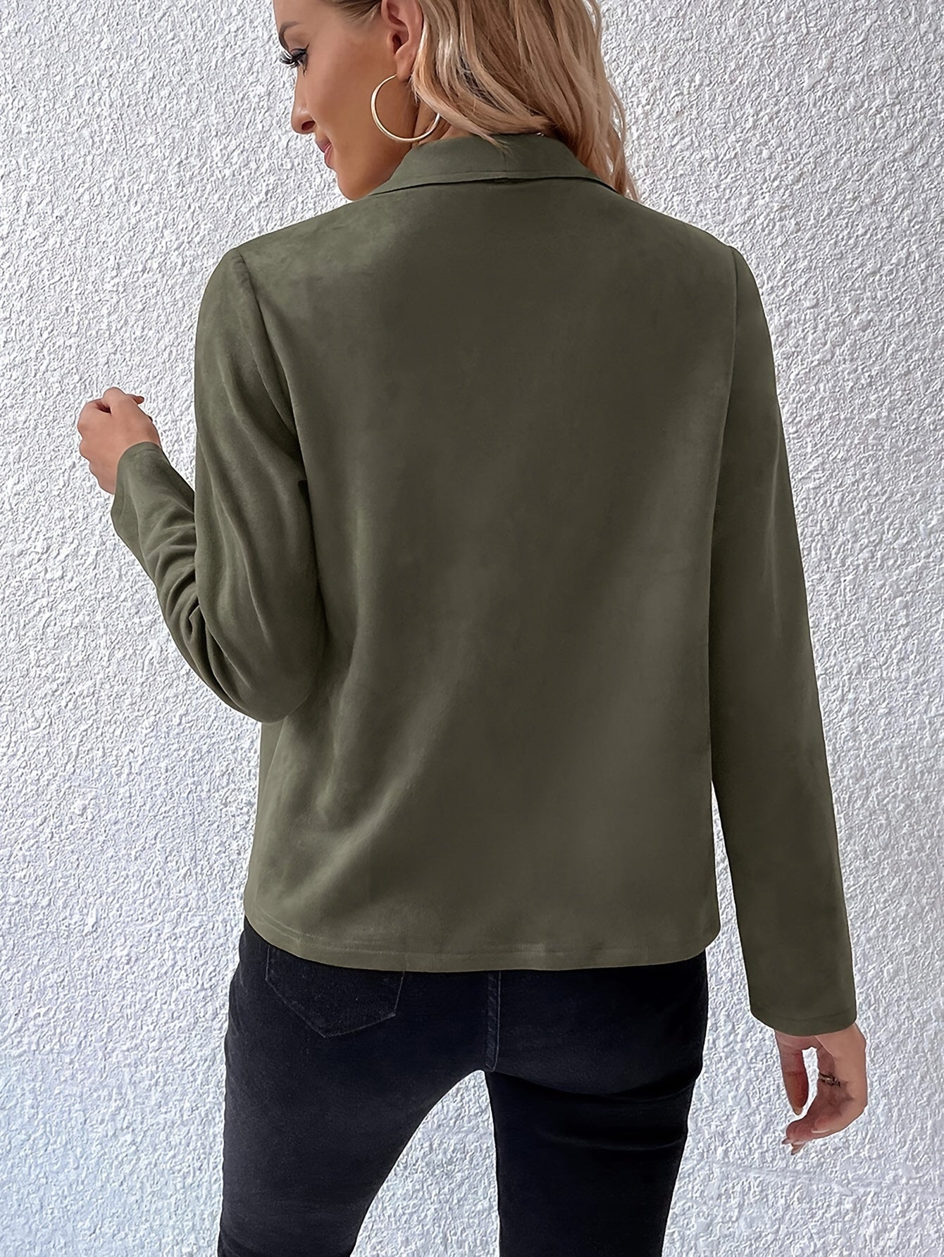 OLIVE – Blazer mit Kunstlederkragen