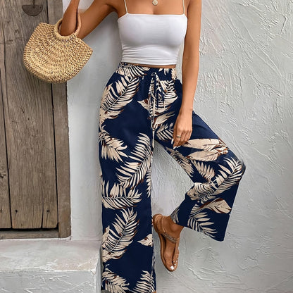 FLORY – Blumenhose mit Fake-Kordelzug & weitem Bein