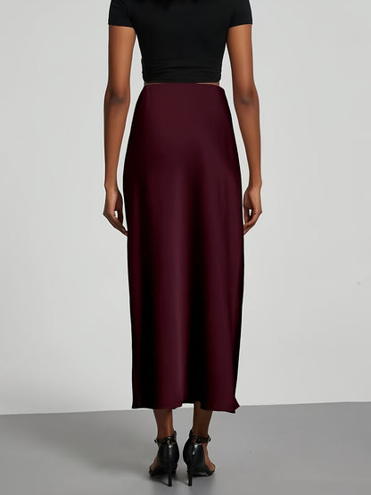 LUXIA – Eleganter High-Waist Satin-Midirock