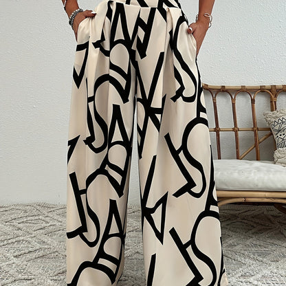 LETTA – Weite Hose mit Letter-Print