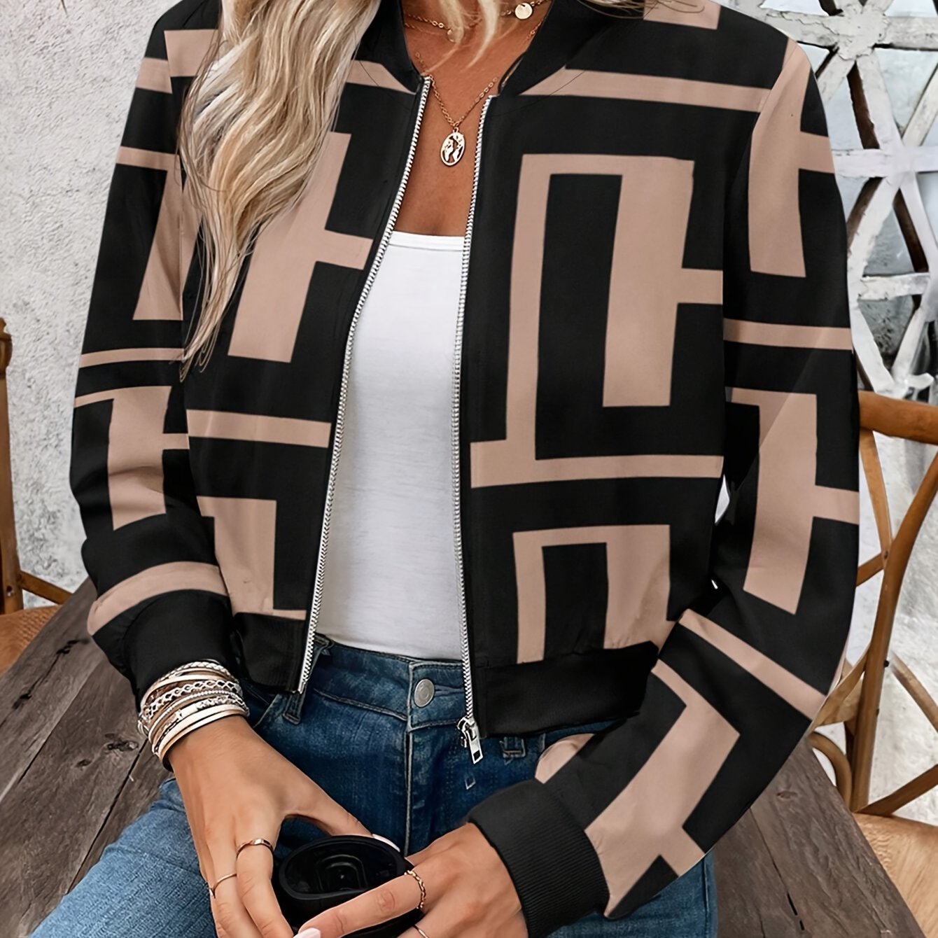 URBAN – Damen Kurzjacke mit Reißverschluss