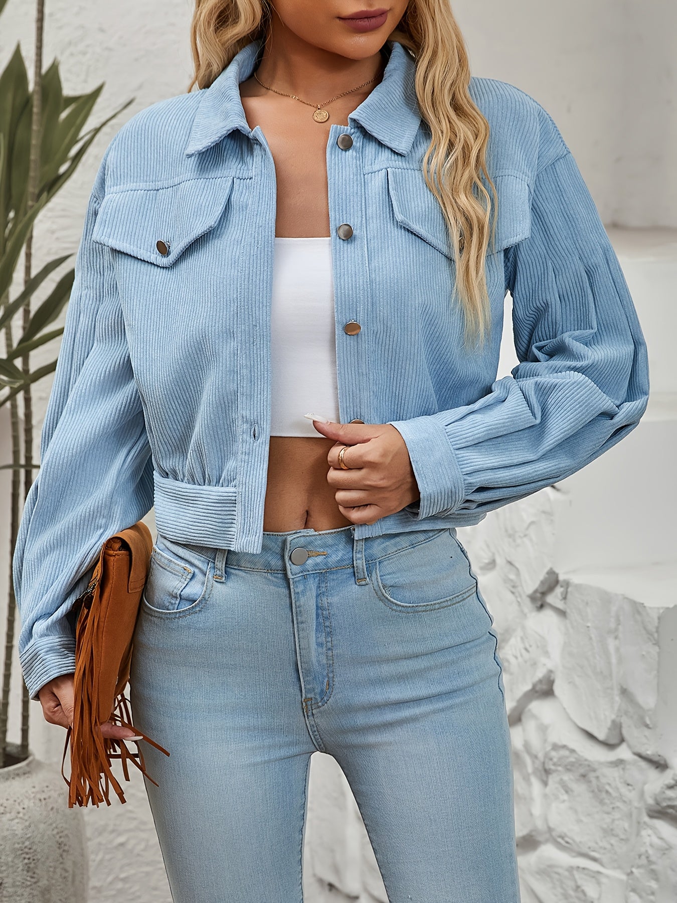 LUXXE – Damen Cord-Jacke mit Reverskragen