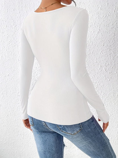 RIBBY – Geripptes Langarmshirt mit Rundhalsausschnitt