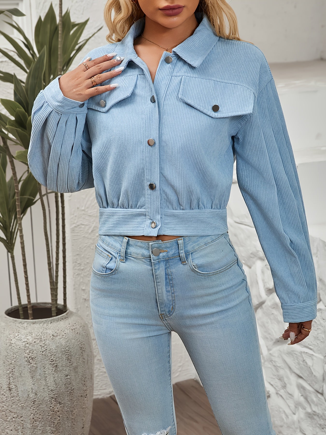 LUXXE – Damen Cord-Jacke mit Reverskragen
