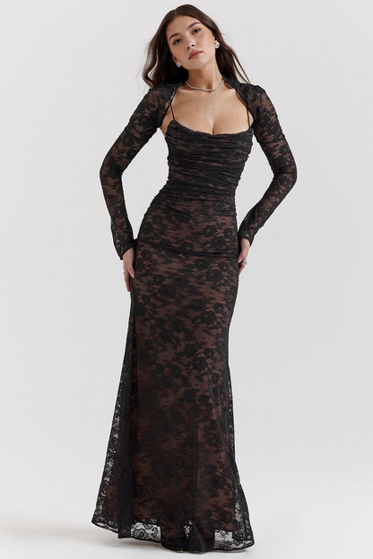 CELESTE - Spitzen Maxi Kleid