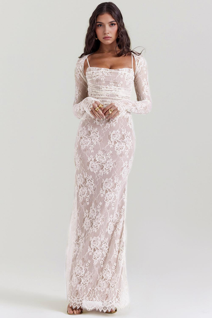 CELESTE - Spitzen Maxi Kleid