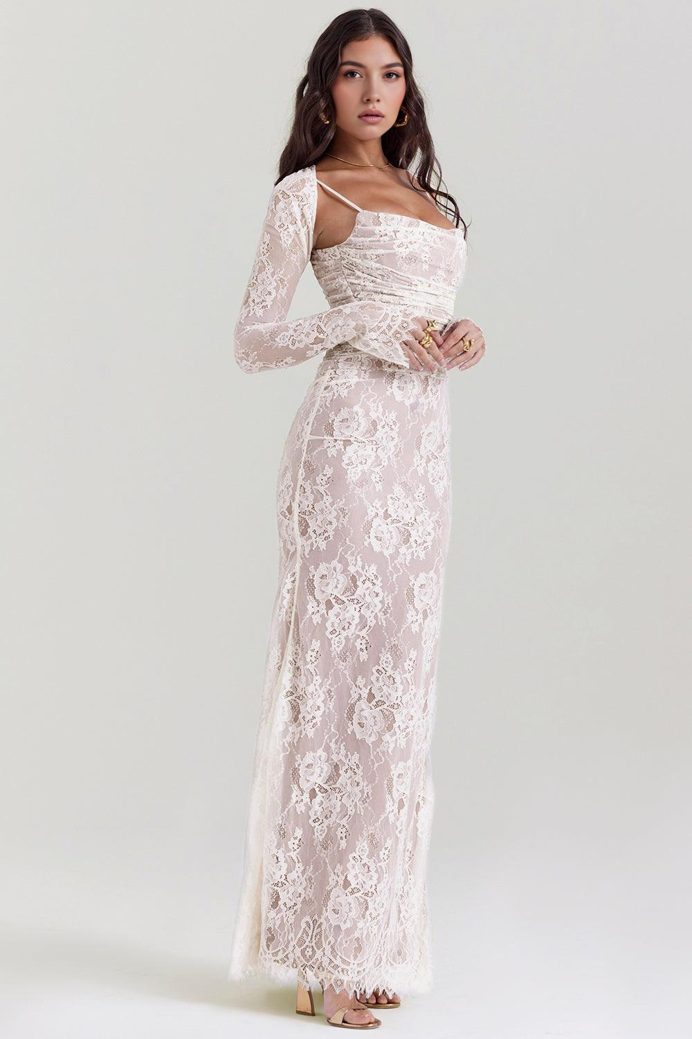 CELESTE - Spitzen Maxi Kleid