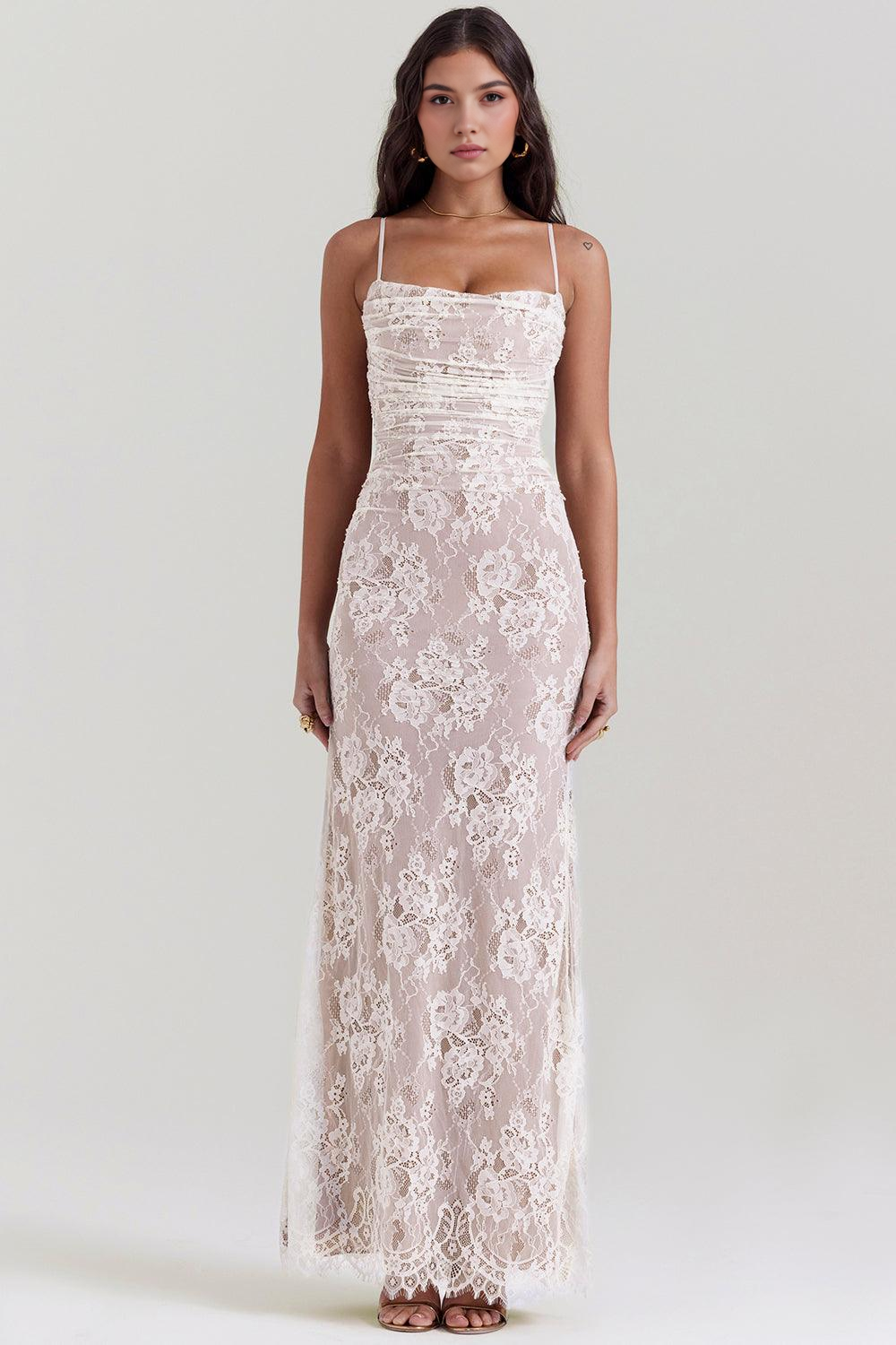 CELESTE - Spitzen Maxi Kleid