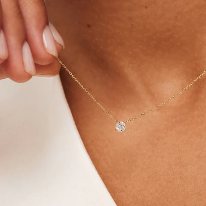 Cléa Moissanite Stein Halskette | Gold 14k