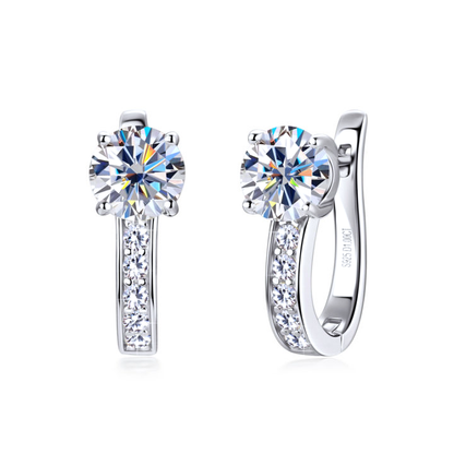 Channel Moissanite Huggie Ohrringe | Gold 18k