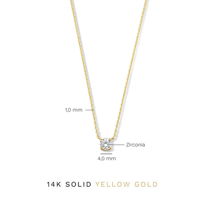 Cléa Moissanite Stein Halskette | Gold 14k