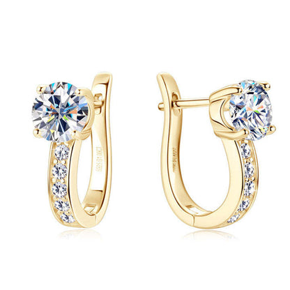 Channel Moissanite Huggie Ohrringe | Gold 18k